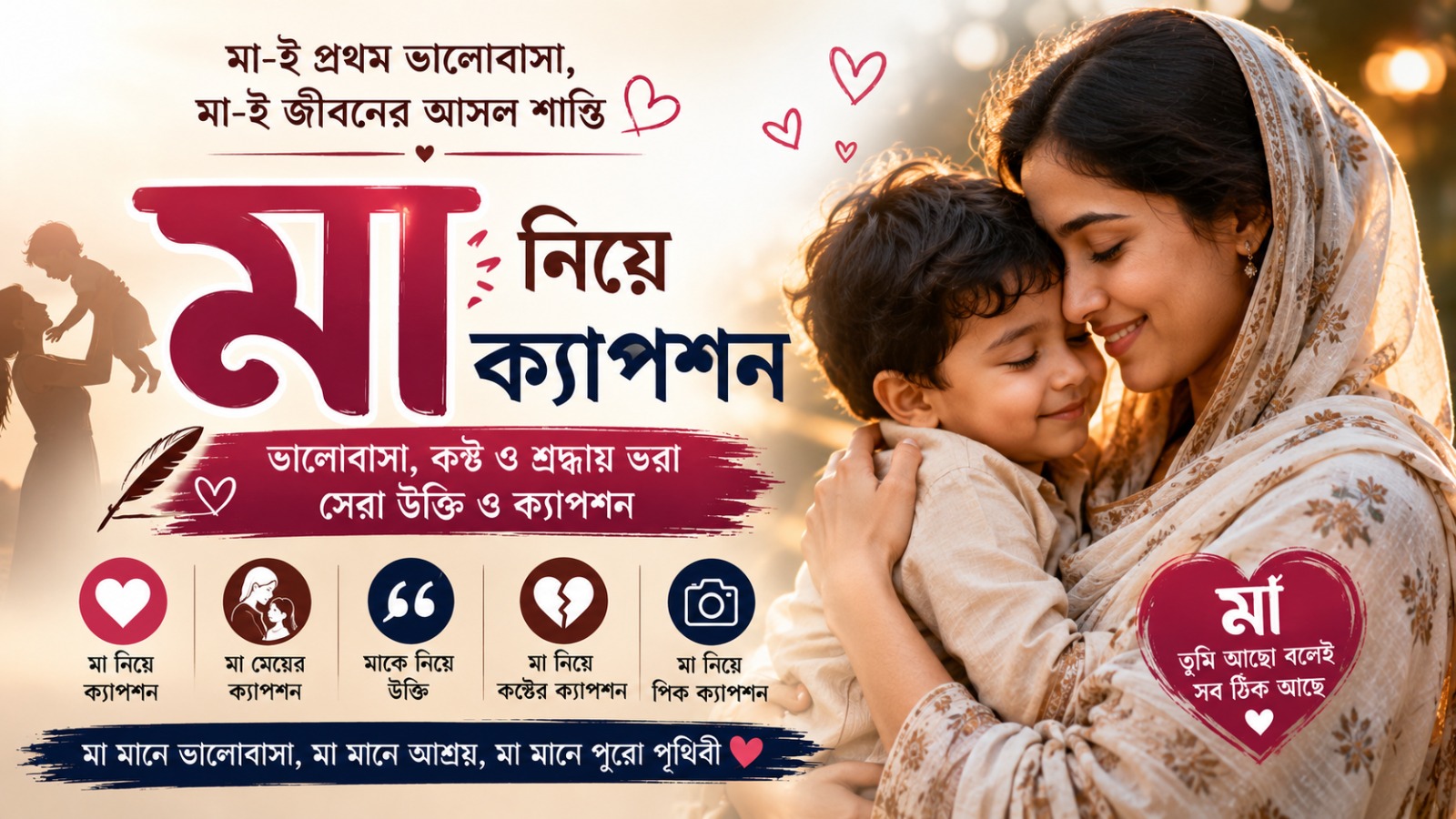 মা নিয়ে ক্যাপশন – ভালোবাসা, কষ্ট আর শ্রদ্ধায় ভরা মা নিয়ে উক্তি